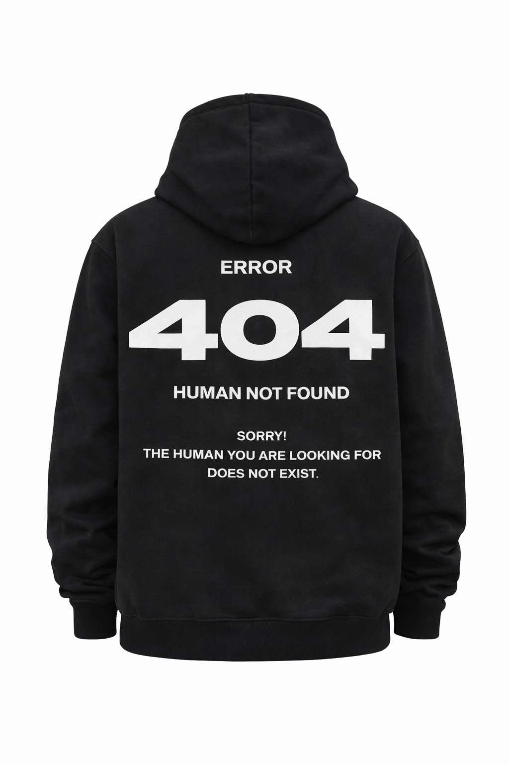 VIPE Black Hoodie – 404 Human Not Found