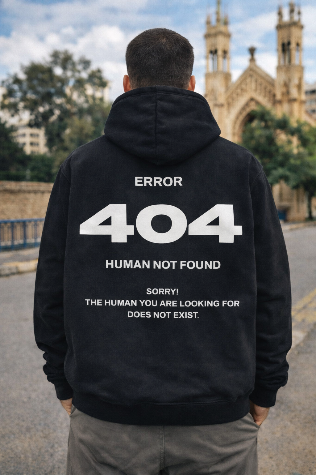 VIPE Black Hoodie – 404 Human Not Found